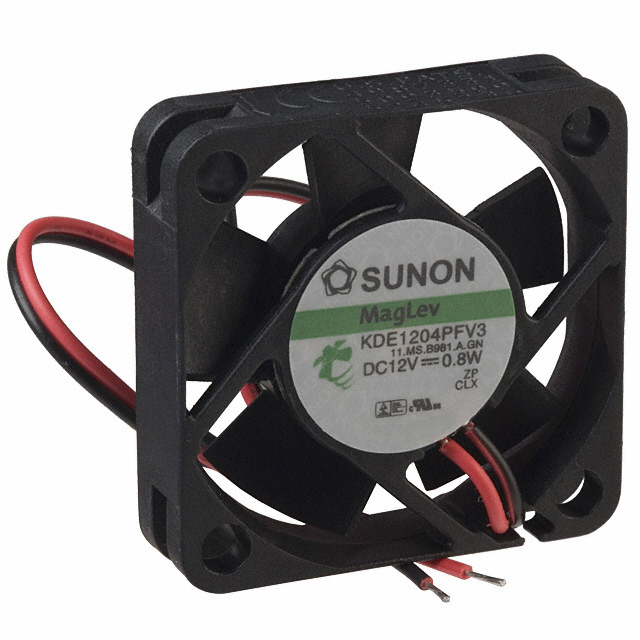 Fan Tubeaxial 12VDC Square - 40mm L x 40mm H Vapo-Bearing 4.9 CFM (0.137m3/min) 2 Wire Leads